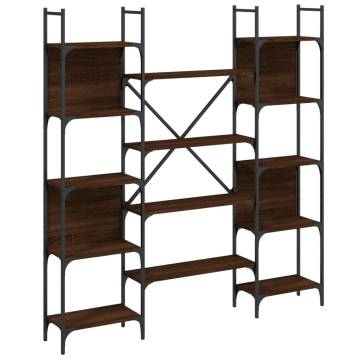 Bookshelf Brown Oak 155.5x24x166.5 cm Engineered Wood