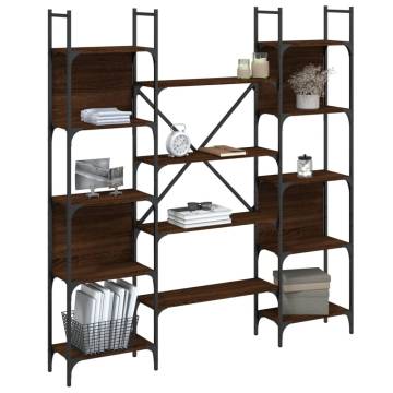 Bookshelf Brown Oak 155.5x24x166.5 cm Engineered Wood