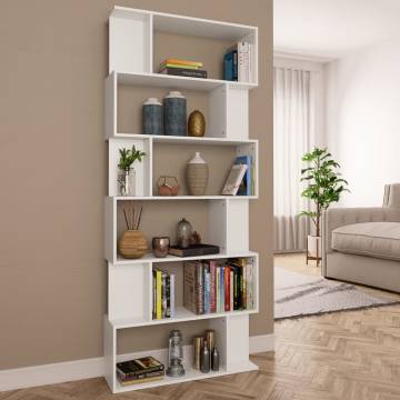 Book Cabinet/Room Divider White 80x24x192 cm Engineered Wood