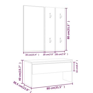 Hallway Furniture Set Concrete Grey Engineered Wood