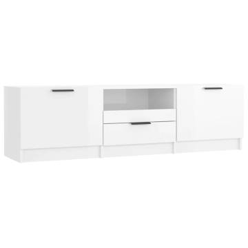 TV Cabinet High Gloss White 140x35x40 cm Engineered Wood