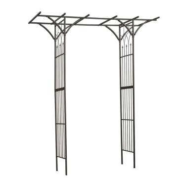 Nature Garden Arch Metal 114x66x232 cm Black