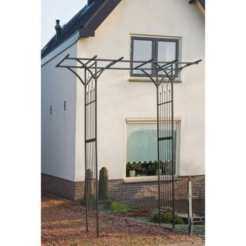 Nature Garden Arch Metal 114x66x232 cm Black