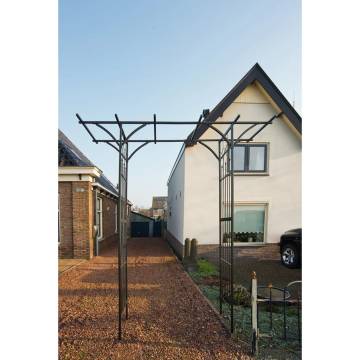 Nature Garden Arch Metal 114x66x232 cm Black