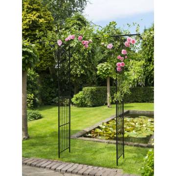 Nature Garden Arch Metal 114x66x232 cm Black