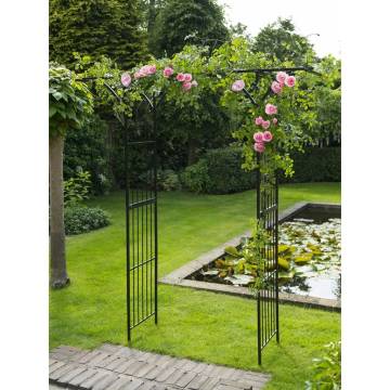 Nature Garden Arch Metal 114x66x232 cm Black