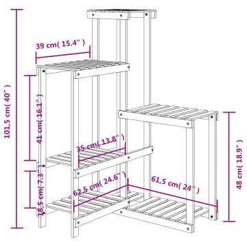 Flower Stand 62.5x61.5x101.5 cm Solid Wood Fir