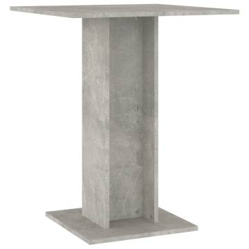 Bistro Table Concrete Grey 60x60x75 cm Engineered Wood