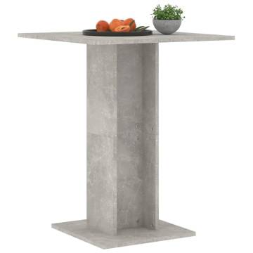 Bistro Table Concrete Grey 60x60x75 cm Engineered Wood