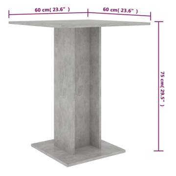 Bistro Table Concrete Grey 60x60x75 cm Engineered Wood