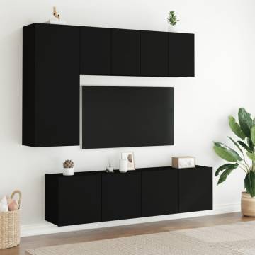 TV Cabinets Wall-mounted 2 pcs Black 60x30x41 cm