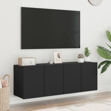 TV Cabinets Wall-mounted 2 pcs Black 60x30x41 cm