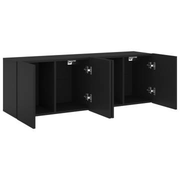 TV Cabinets Wall-mounted 2 pcs Black 60x30x41 cm