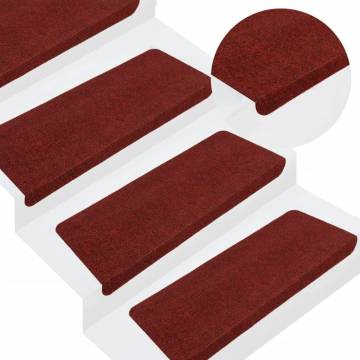 Stair Mats Self-adhesive 15 pcs 65x24.5x3.5 cm Red