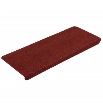 Stair Mats Self-adhesive 15 pcs 65x24.5x3.5 cm Red