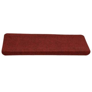 Stair Mats Self-adhesive 15 pcs 65x24.5x3.5 cm Red