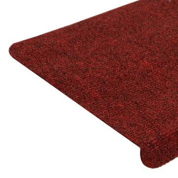 Stair Mats Self-adhesive 15 pcs 65x24.5x3.5 cm Red