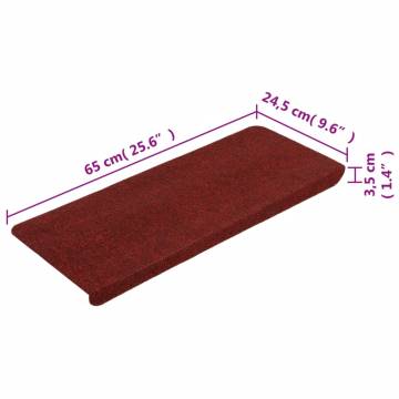 Stair Mats Self-adhesive 15 pcs 65x24.5x3.5 cm Red