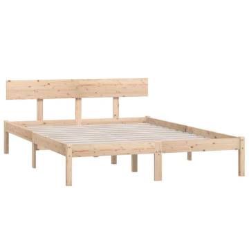 Bed Frame Solid Wood Pine 135x190 cm Double