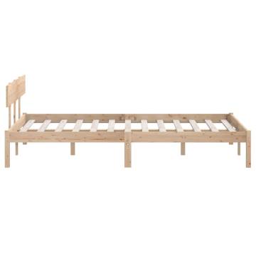 Bed Frame Solid Wood Pine 135x190 cm Double