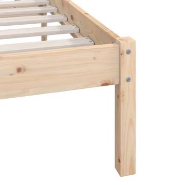 Bed Frame Solid Wood Pine 135x190 cm Double