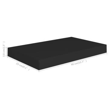 Floating Wall Shelves 4 pcs Black 40x23x3.8 cm MDF