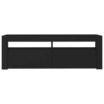 TV Cabinet with LED Lights Black 120x35x40 cm