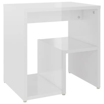 Bed Cabinet High Gloss White 40x30x40 cm Engineered Wood