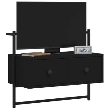 TV Cabinet Wall-mounted Black 60.5x30x51 cm Engineered Wood