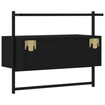 TV Cabinet Wall-mounted Black 60.5x30x51 cm Engineered Wood