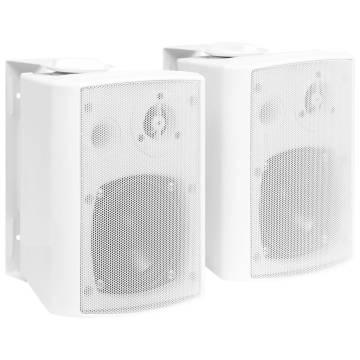 Wall-mounted Stereo Speakers 2 pcs White Indoor Outdoor 80 W