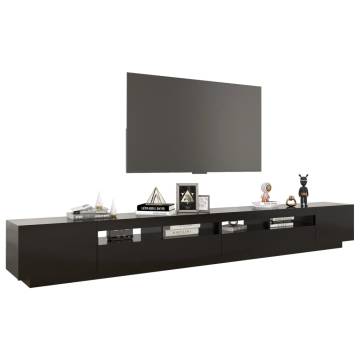 TV Cabinet with LED Lights Black 300x35x40 cm