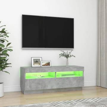 TV Cabinet with LED Lights Concrete Grey 100x35x40 cm