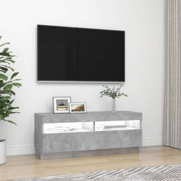 TV Cabinet with LED Lights Concrete Grey 100x35x40 cm