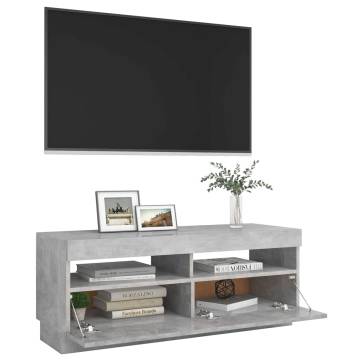 TV Cabinet with LED Lights Concrete Grey 100x35x40 cm