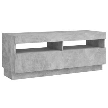 TV Cabinet with LED Lights Concrete Grey 100x35x40 cm