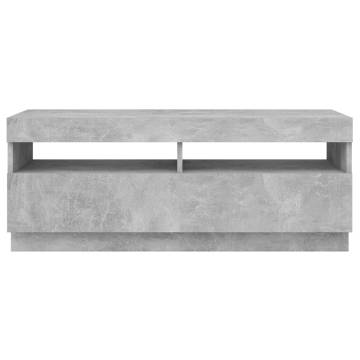 TV Cabinet with LED Lights Concrete Grey 100x35x40 cm