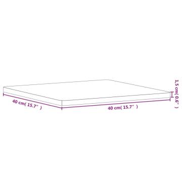 Table Top 40x40x1.5 cm Square Solid Wood Beech