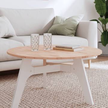 Table Top Ø80x1.5 cm Round Solid Wood Beech