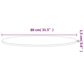 Table Top Ø80x1.5 cm Round Solid Wood Beech