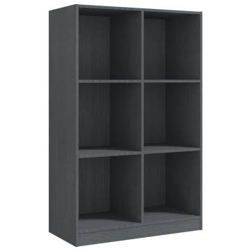 Book Cabinet Grey 70x33x110 cm Solid Pinewood