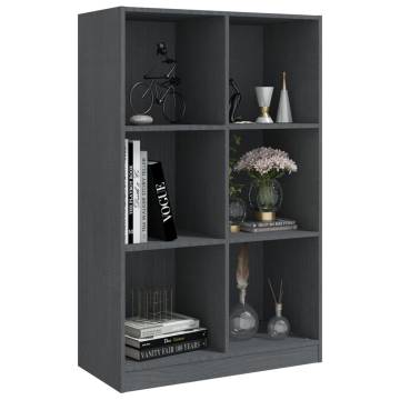 Book Cabinet Grey 70x33x110 cm Solid Pinewood