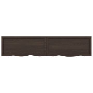 Table Top Dark Brown 180x40x(2-6) cm Treated Solid Wood Oak