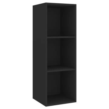 Wall-mounted TV Cabinet Black 37x37x107 cm Engineered Wood