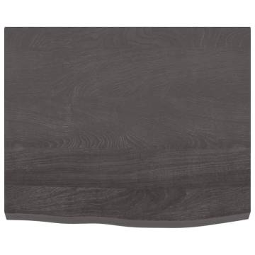 Bathroom Countertop Dark Brown 60x50x(2-4) cm Treated Solid Wood