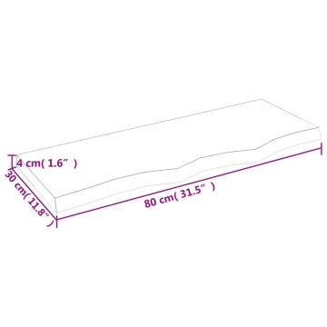 Bathroom Countertop 80x30x(2-4) cm Untreated Solid Wood