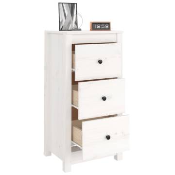 Sideboard White 40x35x80 cm Solid Wood Pine