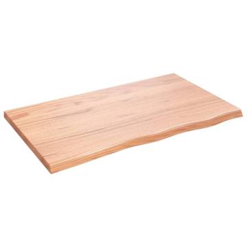 Table Top Light Brown 100x60x(2-4) cm Treated Solid Wood Oak