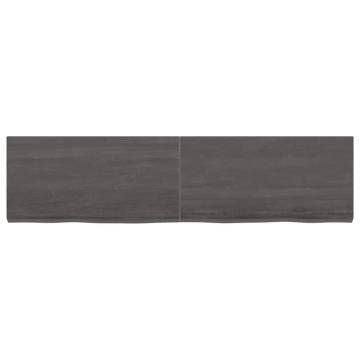 Bathroom Countertop Dark Brown 120x30x(2-4) cm Treated Solid Wood