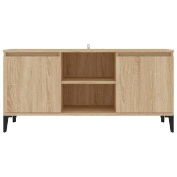 TV Cabinet with Metal Legs Sonoma Oak 103.5x35x50 cm